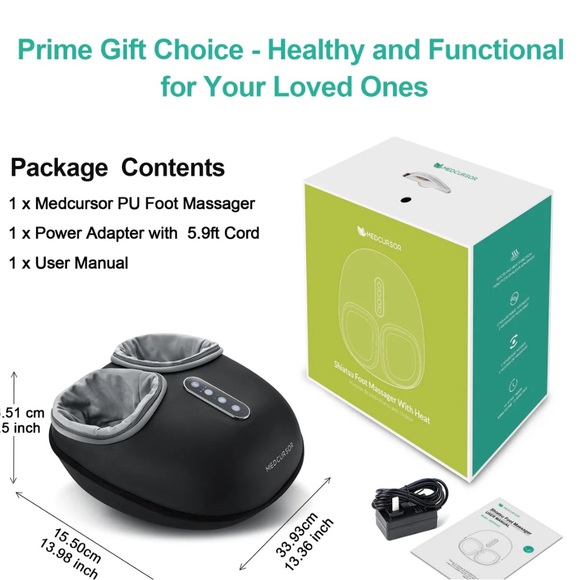 Medcursor Foot Massager Machine with Heat, Deep Kneading Massager - Picture 4 of 12